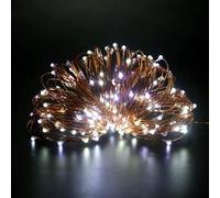SHATCHI 100 LED/10m Fairy String Lights Copper Wire Battery Operated Cool White LEDs Twinkle Waterproof Lights for Bedroom, Christmas, Party, Wedding Outdoor Indoor Decoration