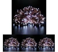 SHATCHI 100 LED/10m Fairy String Lights Copper Wire Battery Operated Cool White LEDs Twinkle Waterproof Lights for Bedroom, Christmas, Party, Wedding Outdoor Indoor Decoration (Pack of 4)