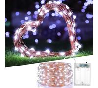 SHATCHI 2 Pack of 100 LED/10m Fairy String Lights Copper Wire Battery Operated Cool White LEDs Twinkle Waterproof Lights for Bedroom, Christmas, Party, Wedding Outdoor Indoor Decoration