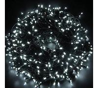 SHATCHI 100 LEDs Fairy String Lights Cool White Indoor/Outdoor Christmas Tree/Home/Party/Wedding/Garden Decorations Green Cable 8 Modes Mains Powered Memory Auto Timer