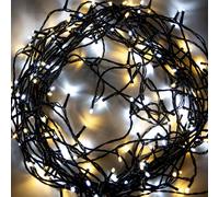 Shatchi 100 Leds Warm And Cool White Christmas String Lights 10M Lit - Multifunction 8 Light Modes