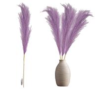Shatchi 100cm Prelit Pampas Grass Warm White LEDs Battery-Operated Christmas Artificial Flowers Decorations in Purple Shatchi Purple