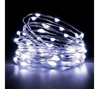 SHATCHI 2 Pack of 100 LED/10m Fairy String Lights Silver Wire Battery Operated Cool White LEDs Twinkle Waterproof Lights for Bedroom, Christmas, Party, Wedding Outdoor Indoor Decoration