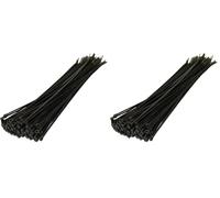 SHATCHI 100pcs-500pcs Black Strong Nylon Plastic Cable Ties Zip Tie Wraps Organizer Self Locking 100mm/200mm/300mm Long, 500pcs (Pack of 2)