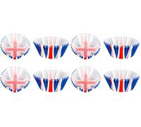 SHATCHI 100pcs Union Jack Paper Cupcake Cases Baking Cups Muffin Cake Great Britain King Charles III Coronation Table Food Decorations, Red, White, Blue (SHATCHI) (Pack of 2)