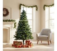 SHATCHI 10ft/3m Pre-Lit Artificial Christmas Tree Alaskan Pine Green 1800 Tips-420 Cool White LEDs Metal Stand Xmas Home Decorations, 300cm