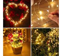 SHATCHI 100 LED/10m Fairy String Lights Copper Wire Battery Operated Warm White LEDs Twinkle Waterproof Lights for Bedroom, Christmas, Party, Wedding Outdoor Indoor Decoration