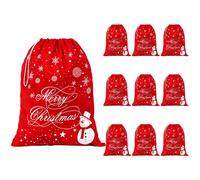 Shatchi 10Pcs-46 x 60cm Large Sack Merry Printed Stocking Xmas Gifts Bags for Kids, Jumbo Father Christmas Santa Clause Costume Ac | Size: 46 x 60 cm Shatchi Red 46 x 60 cm