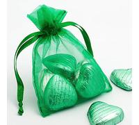 Shatchi 10pcs Green Luxury Organza Gift Bags Jewellery Pouches Xmas Christmas Wedding Anniversary Party Candy Sweet Favours Gifts Bag 12 x 15 cm