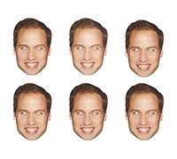 SHATCHI 10Pcs Prince William Royal Family Face Mask King’s Coronation Supplies Celebrities Face Masks UK Hen Night Stag Parties Fancy Dress Bulk Wholesale