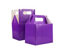 SHATCHI 10Pcs Purple Colour Cardboard Lunch Takeaway Birthday Wedding Carry Meal Food Cake Party Box Childrens Loot Bags