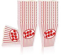 SHATCHI 10pcs Retro Style Popcorn Red White Striped Cardboard Candy Container for Cinema Theatre Movie Nights Kids Birthday Party Food Boxes