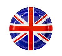 SHATCHI 10pcs Union Jack Paper Plates 23cm Tableware Party Supplies Disposables Britain Sporting Events Pub BBQ Royal Theme Table Decorations