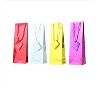 Shatchi 12 Assorted Holographic Gift Bags For Wine Bottle Christmas Present