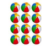 SHATCHI 12 Pcs 24 Inch Inflatable Rainbow Beach Ball, Multicolour Blow Up Pool Toy for Swimming Pool Parties, Summer Outdoor Water Games, Holiday Beach Play, Garden Fun and Pool Party Decoration