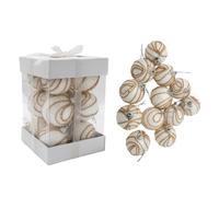 SHATCHI 12 x Christmas Hanging Baubles Soft Foam Glittered Shatterproof Pendant Ornaments Xmas Tree Table Decorations, White, 4cm