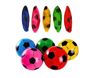 SHATCHI 12 Pcs PVC Plastic Football 8.5 Inch Inflatable Beach Soccer Balls, Lightweight Deflated Footballs for Kids Indoor and Outdoor Play, Party Bag Fillers for Birthdays, Pool and Beach Games