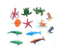 SHATCHI 12 Piece Sea Animals Play Set, Mini Ocean Creatures Figures Plastic Toys Model, Realistic Sea Life Animals Figurines Cake Topper Party Decorations for Kids