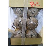 SHATCHI 12 x Christmas Hanging Baubles Soft Foam Glittered Shatterproof Pendant Ornaments Xmas Tree Table Decorations, Silver, 4cm