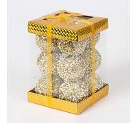 SHATCHI 12 x Christmas Tree Hanging Baubles Soft Foam Glittered Decorated Shatterproof Pendant Ornaments Xmas Tree Table Decorations, Decorated Babules