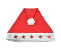 SHATCHI 12 x Father Christmas Santa Hat with Flashing Lights Fancy Dress Costume Accessorise