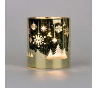 Shatchi 12Cm Christmas Decorated Vase Led Gold Glass Vase / Trees
