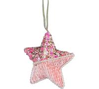 Baby Pink Star 12cm - Christmas Tree Hanging Decorations Festive Decorative Ornaments Fairy Tale Themed Xmas Tree Pendant
