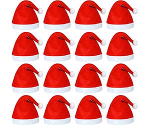 SHATCHI 12pcs Christmas Felt Hat Santa Costume Xmas Fancy Dress Fun Party Accessories Wholesale Bulk Buy, Red, One Size