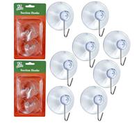 SHATCHI 12Pcs Heavy Duty Suction Hooks - 53mm, Multi-Purpose Reusable Suction Hooks for Kitchen, Bathroom, Office, Christmas Decorations, Signs, Mirrors, Walls