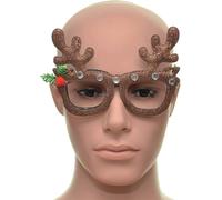 SHATCHI 12pcs Novelty Glitter Christmas Glasses Eyewear - Xmas Glasses - Christmas Party Props Photo Booth Accessories Stocking Fillers