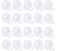 Shatchi 12Pcs Suction Cup Sucker Pads with Clear Plastic Hooks for Glass Window Bathroom Kitchen Door Ceiling Hooks Hangers 25mm