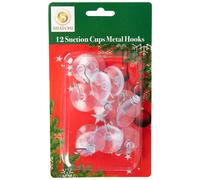 SHATCHI 12Pcs Suction Hooks - Rubber Sucker Pads with Metal Hook Heavy Duty 33mm Strong Hanging Hook for Christmas Decorations, Signs, Mirrors, Glass, Kitchen, Bathroom Walls