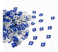 Shatchi 13Th Birthday Confetti Blue & Silver 1 Pack X 14 Grams Birthday Decoration Foil Metallic 1 Pack