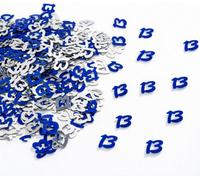 Shatchi 13Th Birthday Confetti Blue & Silver 4 Pack X 14 Grams Birthday Decoration Foil Metallic 4 Pack