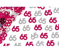 SHATCHI 14 g Pink and Silver 65th Birthday Confetti Foil Metallic Glitz Table Scatter Sprinkles Age Bday Party Decorations