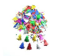 SHATCHI 14 Gram Christmas/Tree/Snowflake/Heart/Holly Leaves Table Confetti Foil Metallic Multicolour Birthday Xmas Holiday Festive Party Decorations, 14g