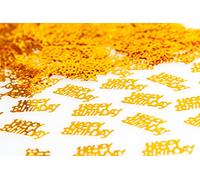 SHATCHI 14 Gram Golden Happy Birthday Confetti Table Scatter Glitz Sprinkles Stardust Bday Party Decorations For Kids Adults, Gold