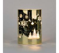 Shatchi 14Cm Christmas Decorated Vase Led Gold Glass Vase / Trees