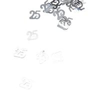 SHATCHI 14g 25th Silver Birthday Glitz Table Confetti Sprinkles Decorations