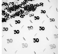 SHATCHI 14g Black & Silver 30th Birthday Confetti Foil Metallic Glitz Table Scatter Sprinkles Age Bday Party Decorations,12mm
