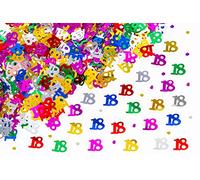 SHATCHI 14g Multicolour 18th Birthday Confetti Foil Metallic Glitz Table Scatter Sprinkles Age Bday Party Decorations, 12mm