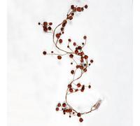 SHATCHI 150cm Pre-Lit Hanging Garland Decorations Golden/Silver Bells with 20 Warm White LEDs Christmas Home Wall Door Jingle Xmas Holiday DIY Crafts, Rustic Red, 150 CM