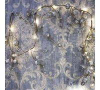 SHATCHI 150cm Pre-Lit Hanging Garland Decorations Silver Bells with 20 Warm White LEDs Christmas Home Wall Door Jingle Xmas Holiday DIY Crafts, Iron, 150 CM