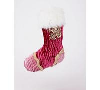 Pink Burgundy Mini Santa Stocking 15cm - Christmas Tree Hanging Decorations Festive Decorative Ornaments Fairy Tale Themed Xmas Tree Pendant