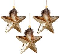 Shatchi 15Cm Gold Star - 3Pcs Christmas Hanging Decorations