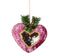 Shatchi 16.5Cm Pink Heart - Christmas Hanging Decoration