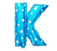 Shatchi - 16" Blue Letter K Balloons Party Inflatable Bunting Personalised Banner Decorations Gifts Birthday Christening Wedding