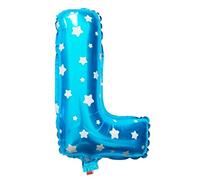 Shatchi - 16" Blue Letter L Balloons Party Inflatable Bunting Personalised Banner Decorations Gifts Birthday Christening Wedding