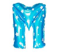 Shatchi - 16" Blue Letter M Balloons Party Inflatable Bunting Personalised Banner Decorations Gifts Birthday Christening Wedding