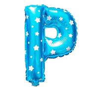 Shatchi - 16" Blue Letter P Balloons Party Inflatable Bunting Personalised Banner Decorations Gifts Birthday Christening Wedding
